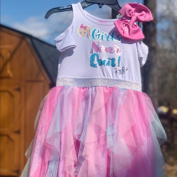 🗣LAST ONE Jojo siwa girls pink blue bow dress NWT - Picture 5 of 8